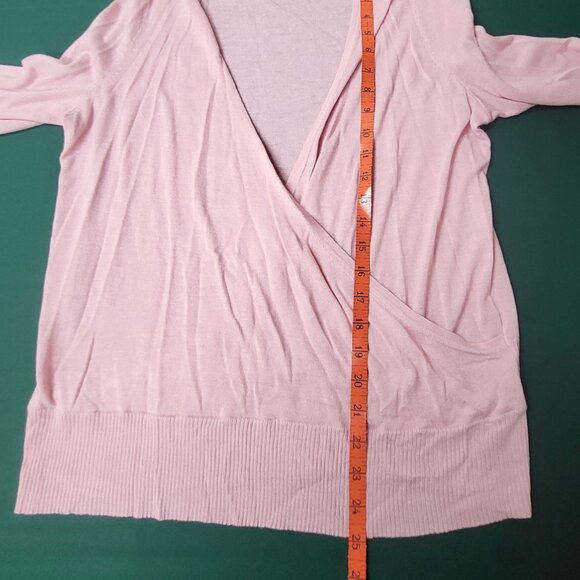 NWOT Torrid light pastel pink wrap-look long sleeve sweater lightweight size 00 - Picture 8 of 8